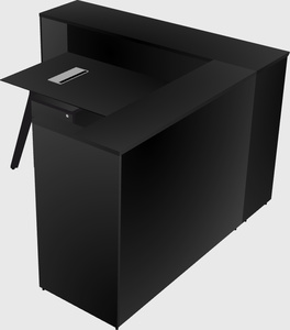 L-shaped reception desk