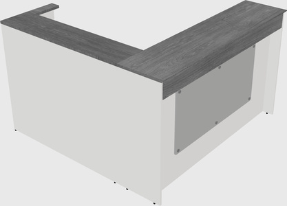 L-shaped reception desk