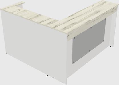 L-shaped reception desk
