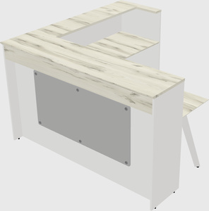 L-shaped reception desk