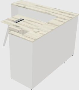 L-shaped reception desk