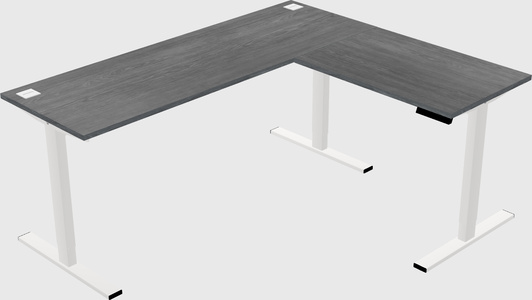 Sit-to-stand l-shaped desk