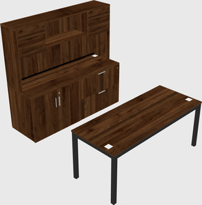 Parallel desk with credenza