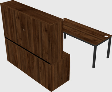 Parallel desk with credenza