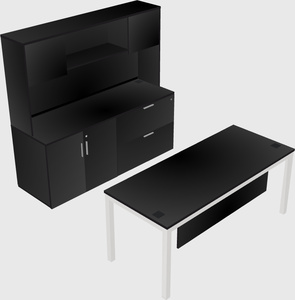 Parallel desk with credenza