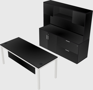 Parallel desk with credenza