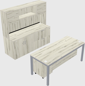 Parallel desk with credenza