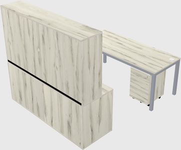 Parallel desk with credenza