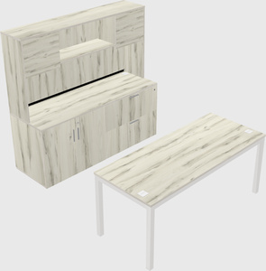Parallel desk with credenza