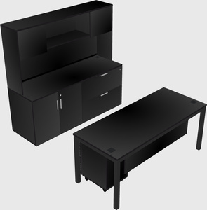 Parallel desk with credenza