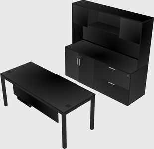 Parallel desk with credenza