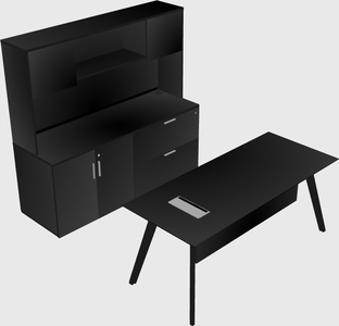Parallel desk with credenza
