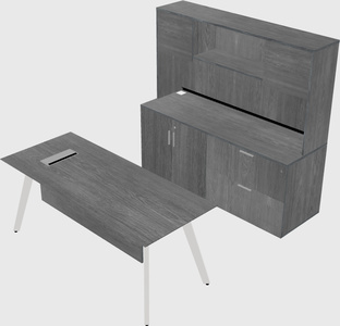 Parallel desk with credenza