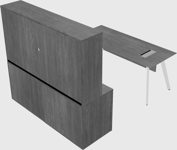Parallel desk with credenza