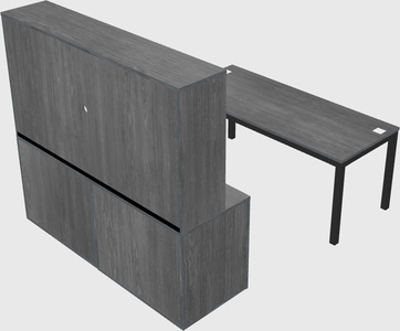 Parallel desk with credenza