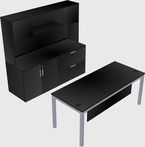 Parallel desk with credenza
