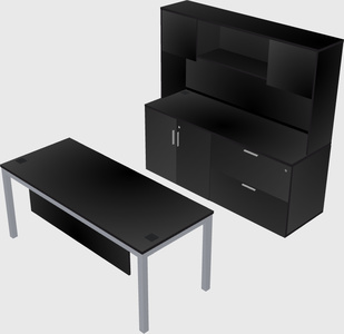 Parallel desk with credenza