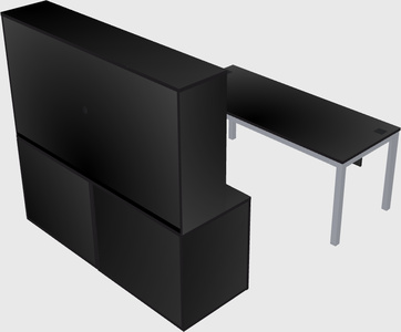 Parallel desk with credenza