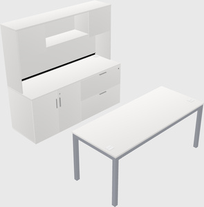 Parallel desk with credenza