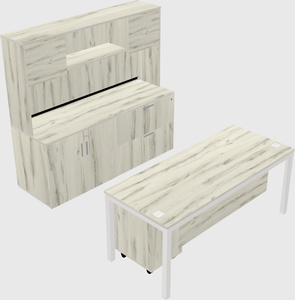 Parallel desk with credenza