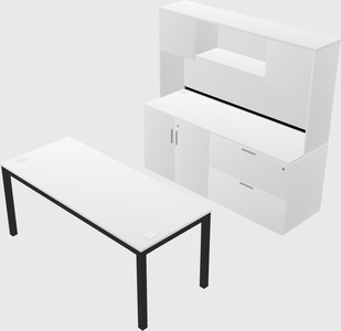 Parallel desk with credenza