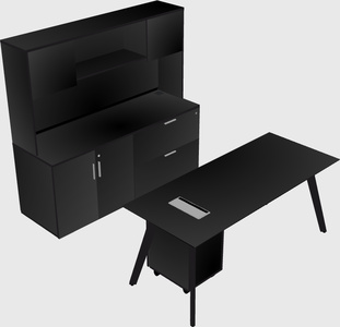 Parallel desk with credenza