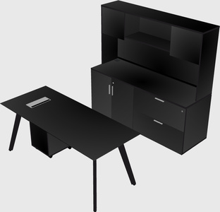 Parallel desk with credenza