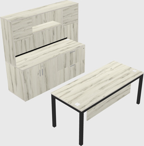 Parallel desk with credenza