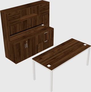 Parallel desk with credenza