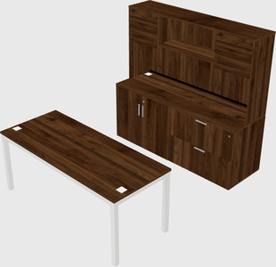 Parallel desk with credenza