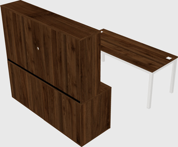 Parallel desk with credenza