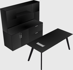Parallel desk with credenza