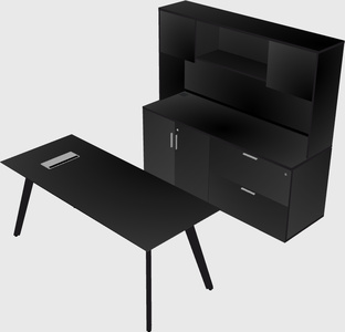 Parallel desk with credenza