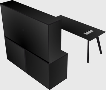 Parallel desk with credenza