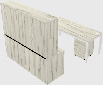 Parallel desk with credenza