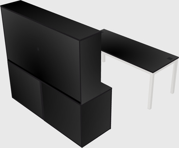 Parallel desk with credenza