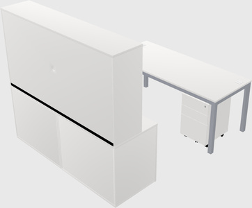 Parallel desk with credenza
