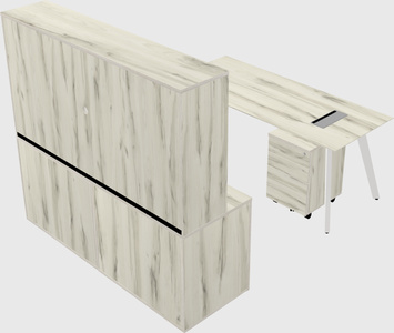 Parallel desk with credenza