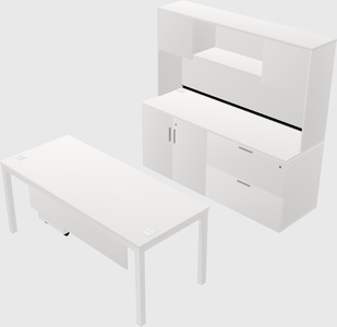 Parallel desk with credenza