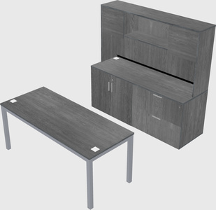 Parallel desk with credenza