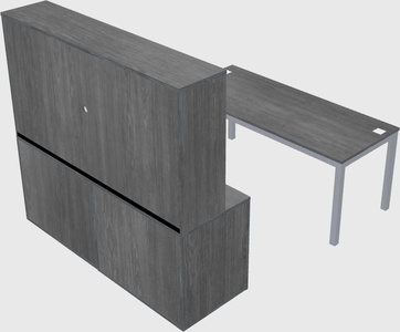 Parallel desk with credenza