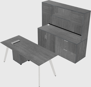 Parallel desk with credenza