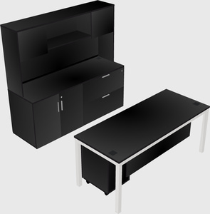 Parallel desk with credenza