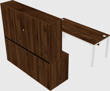 Parallel desk with credenza