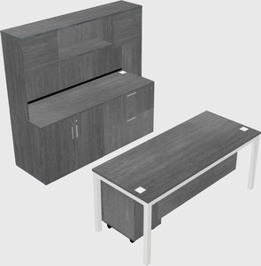 Parallel desk with credenza