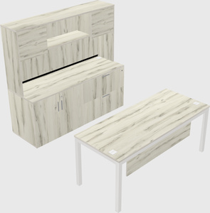 Parallel desk with credenza