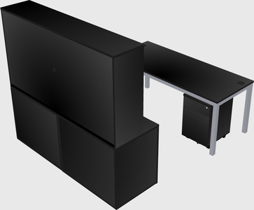 Parallel desk with credenza
