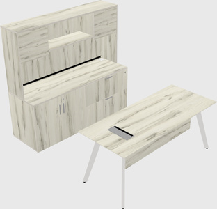 Parallel desk with credenza