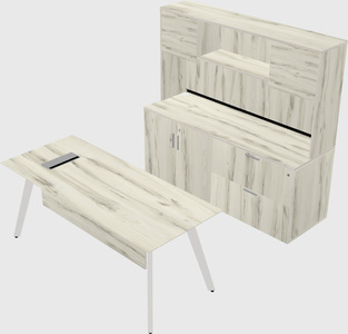 Parallel desk with credenza