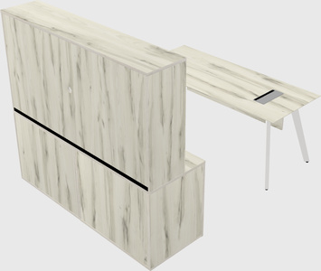 Parallel desk with credenza